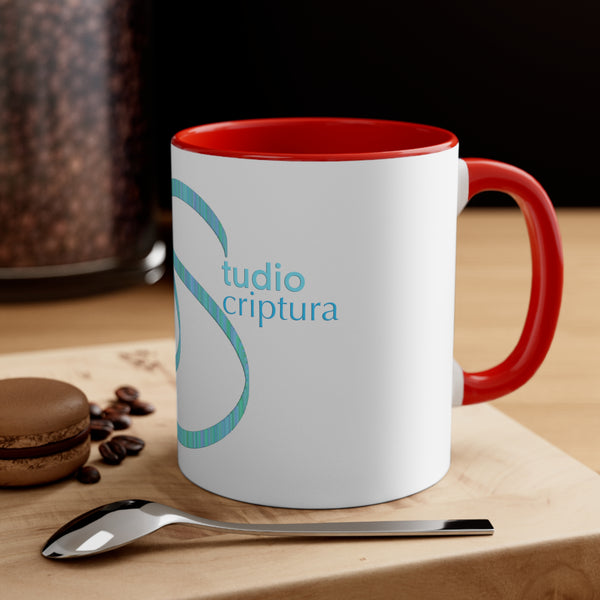 Studio Scriptura White/Red Logo Mug, 11oz