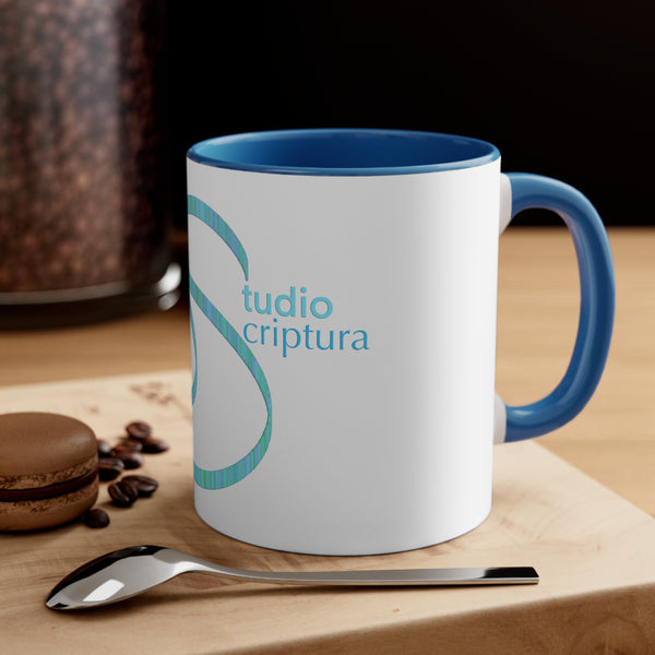 Studio Scriptura White/Red Logo Mug, 11oz