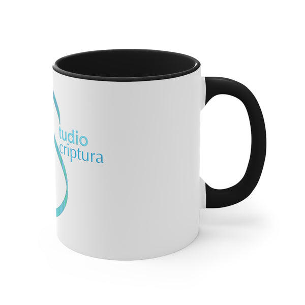 Studio Scriptura White/Red Logo Mug, 11oz