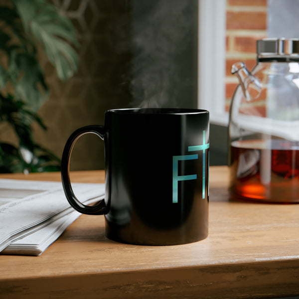 FIDE 11oz Black Mug Enjoy your favorite beverage as you read and learn more about your faith!