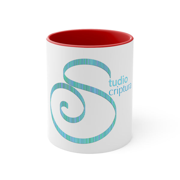 Studio Scriptura White/Red Logo Mug, 11oz