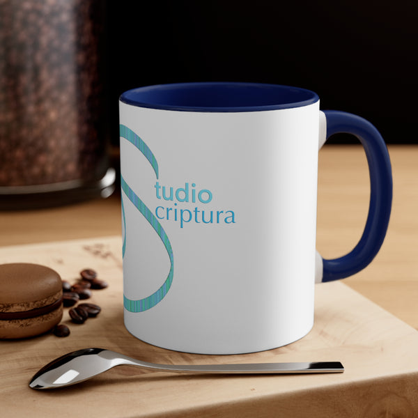 Studio Scriptura White/Red Logo Mug, 11oz