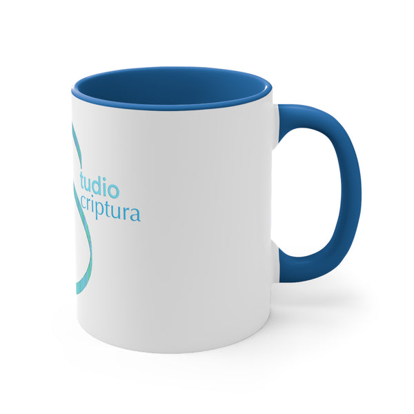 Studio Scriptura White/Red Logo Mug, 11oz