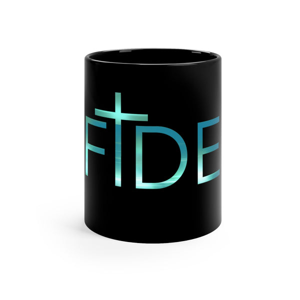 FIDE 11oz Black Mug Enjoy your favorite beverage as you read and learn more about your faith!