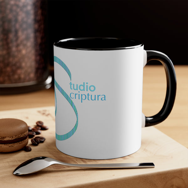 Studio Scriptura White/Red Logo Mug, 11oz
