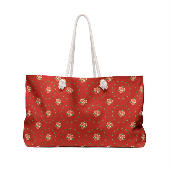 Green Wreath Weekender Bag - Christmas Red