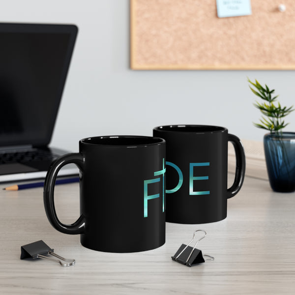 FIDE 11oz Black Mug Enjoy your favorite beverage as you read and learn more about your faith!