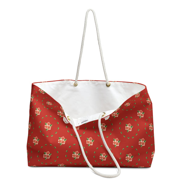 Green Wreath Weekender Bag - Christmas Red