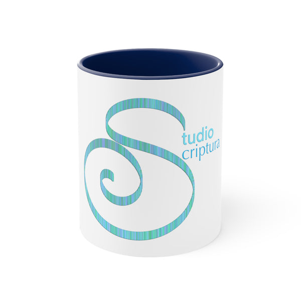Studio Scriptura White/Red Logo Mug, 11oz