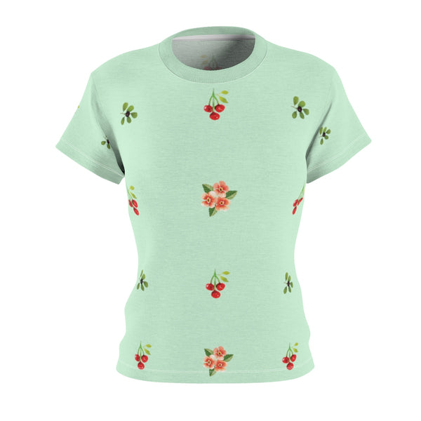 Berries and Roses Tee - Pistachio