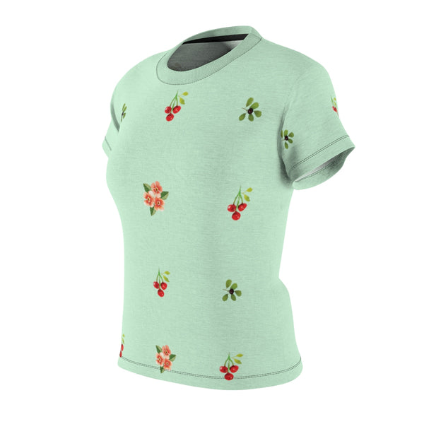 Berries and Roses Tee - Pistachio