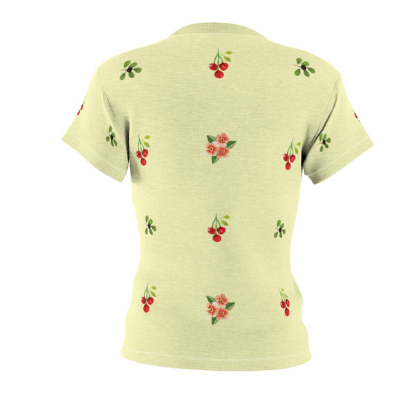 Berries and Roses Tee - Buttercup