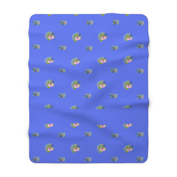 Persis Sherpa Fleece Blanket - Flame Blue