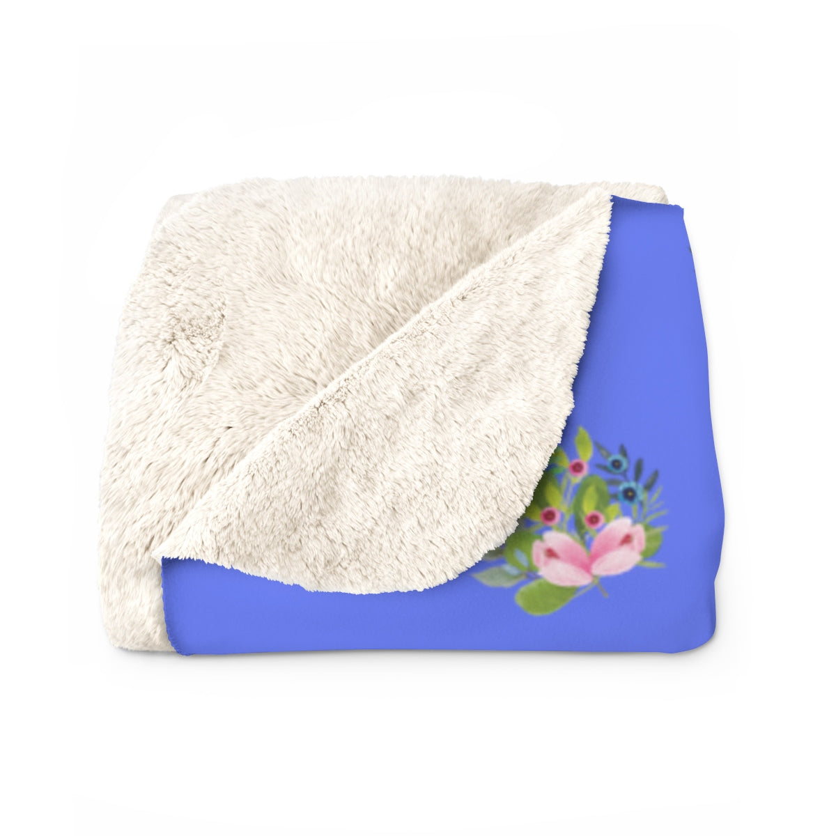 Persis Sherpa Fleece Blanket - Flame Blue