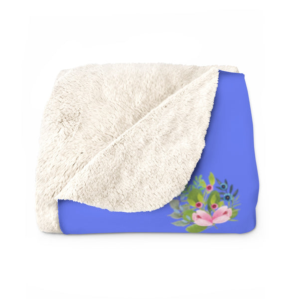 Persis Sherpa Fleece Blanket - Flame Blue