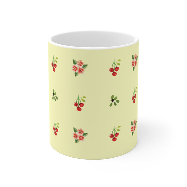 Berries and Roses Mug - Buttercup