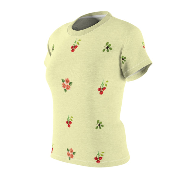 Berries and Roses Tee - Buttercup