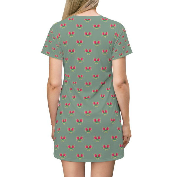 Just Chilling T-Shirt Dress - Earth Green