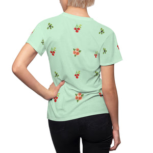 Berries and Roses Tee - Pistachio