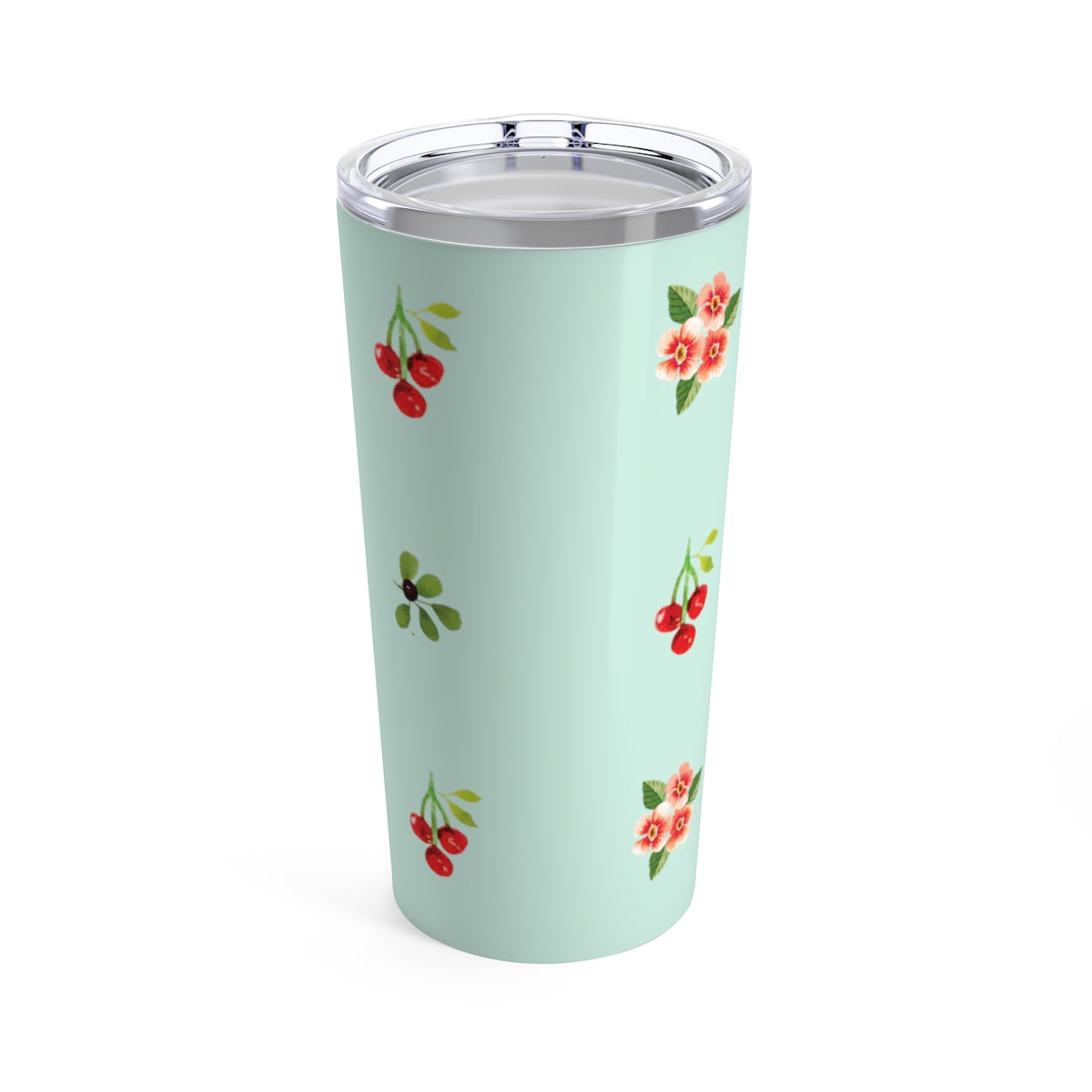 Berries and Roses Tumbler - Cool Jade -20oz