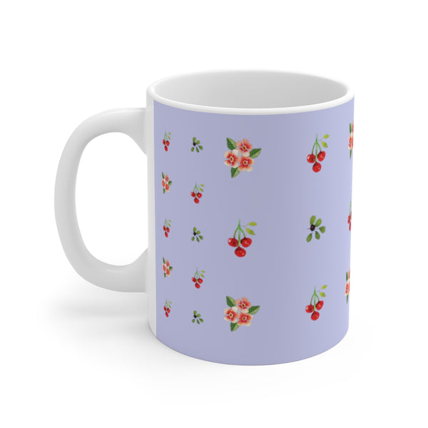 Berries and Roses Mug - Periwinkle