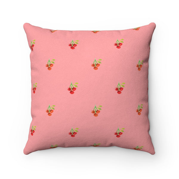 Very Berry Faux Suede Pillow