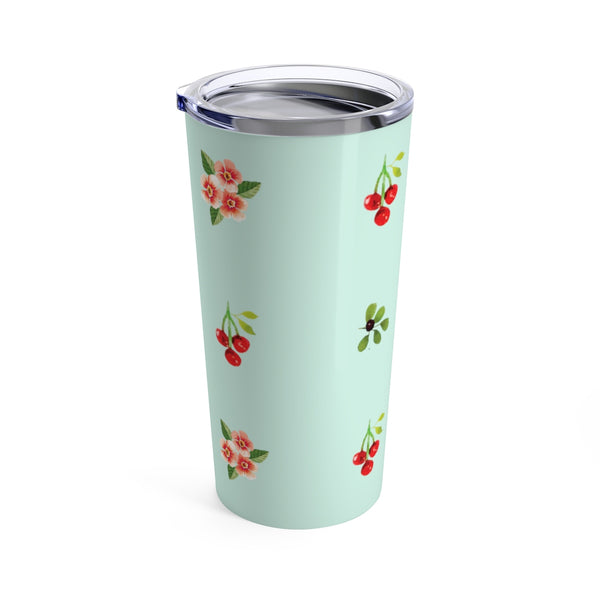 Berries and Roses Tumbler - Cool Jade -20oz