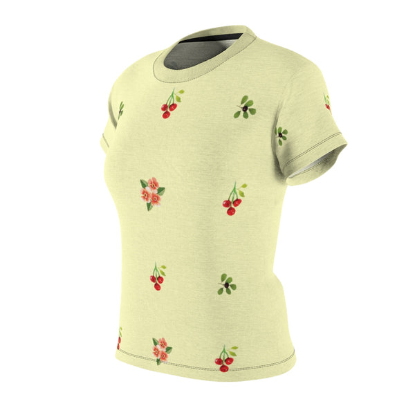 Berries and Roses Tee - Buttercup