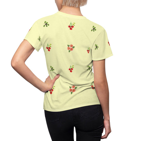 Berries and Roses Tee - Buttercup