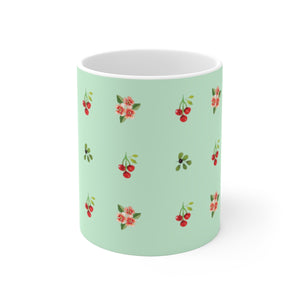 Berries and Roses Mug - Pistachio