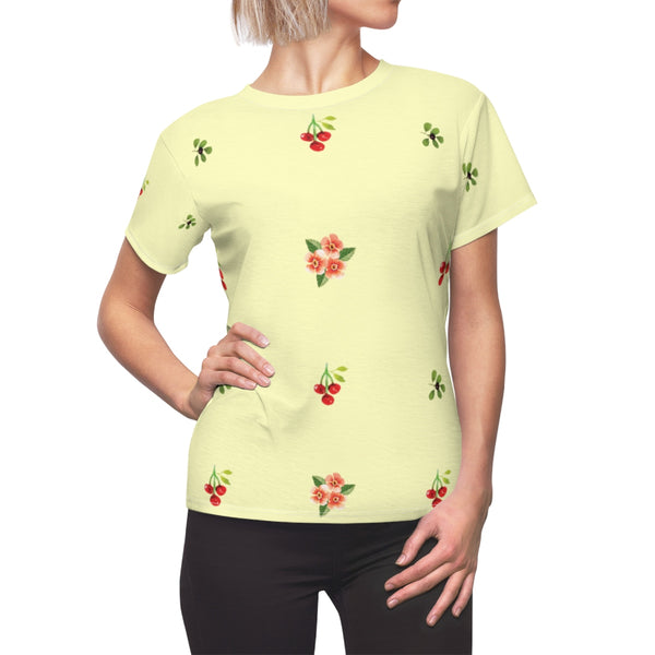 Berries and Roses Tee - Buttercup