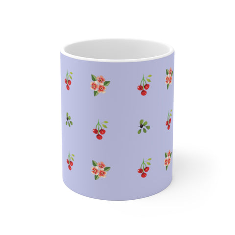 Berries and Roses Mug - Periwinkle