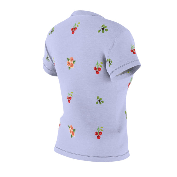 Berries and Roses Tee - Periwinkle