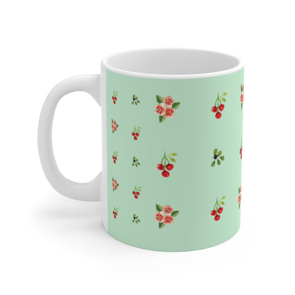 Berries and Roses Mug - Pistachio