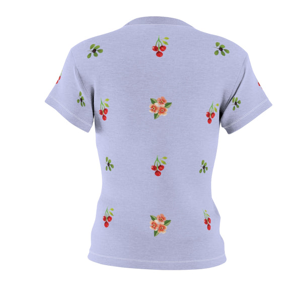 Berries and Roses Tee - Periwinkle