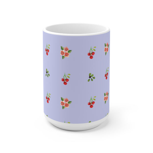 Berries and Roses Mug - Periwinkle