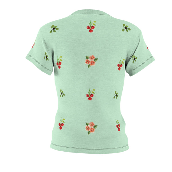 Berries and Roses Tee - Pistachio