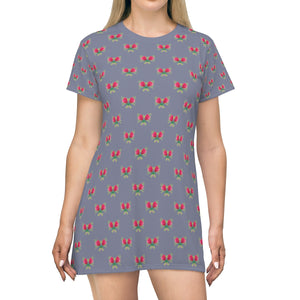 Just Chilling T-Shirt Dress - Blue Moon