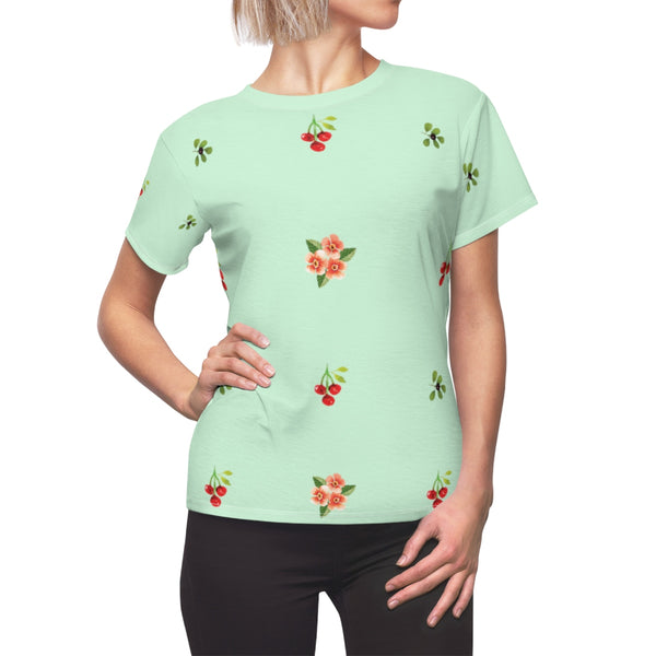 Berries and Roses Tee - Pistachio