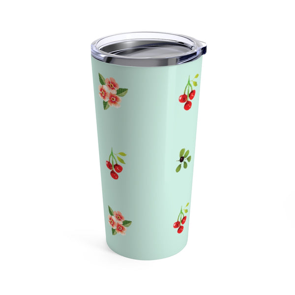 Berries and Roses Tumbler - Cool Jade -20oz