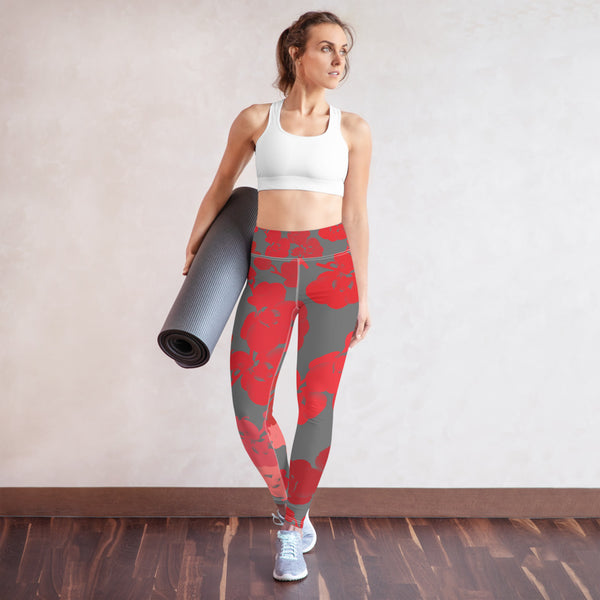 Mystic Orchid Leggings - Ruby/Grey