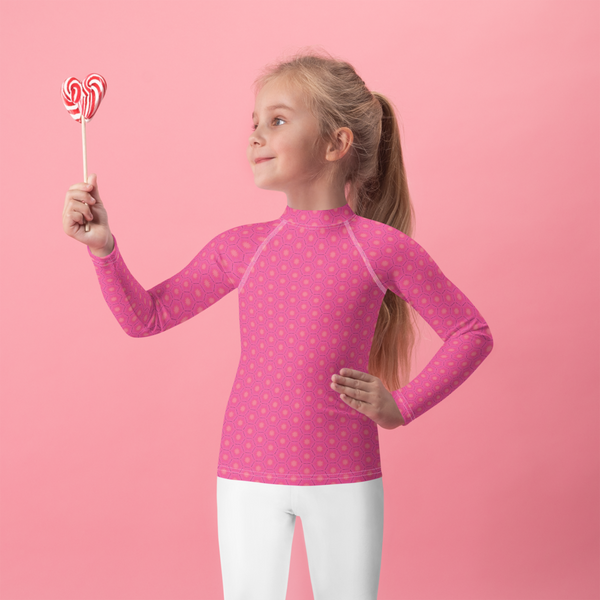 Kids Rash Guard - Hot Pink Hive