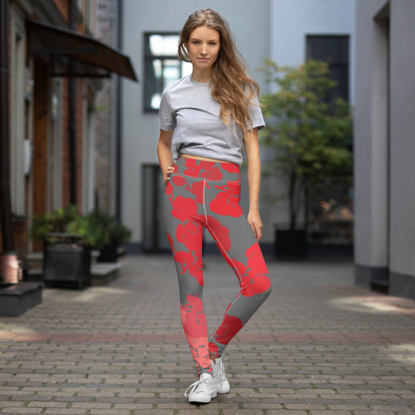 Mystic Orchid Leggings - Ruby/Grey